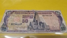 Dominikanische Republik 50 Pesos Oro Banknote, Jahr 1998