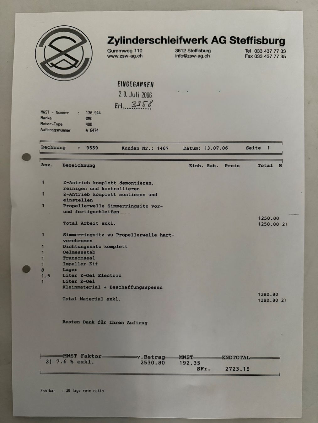 Motori: OMC 800 Stringer – Usato da Bern venduto da Haustechniker 6