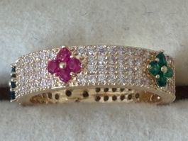 Luxus Elegante Gr.19/9 Ring Farbe: Gold/Milticolore