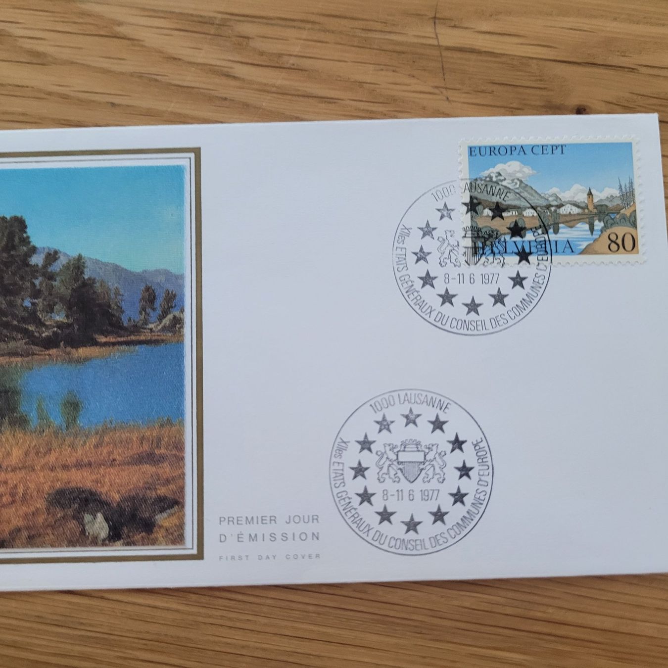 Tutti i francobolli: FDC mit Seidenbild 1977 Lausanne – Usato da Biel/Bienne venduto da Destockweb 1