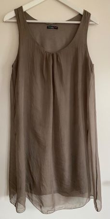 Tunika in Taupe, Seide, Gr. One Size