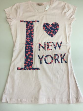 Sommerliches Zartrosa Frauenshirt T-Shirt "I Love NY", Gr. M
