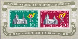 1955, W35, LAUSANNE-BLOCK postfrisch **, Kat: 80.-