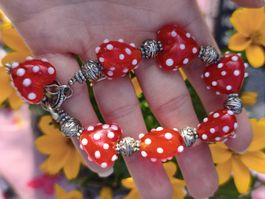 Rotes Herz-Armband mit Pünktchen - Handgemacht! ❤️ 16cm