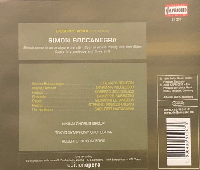 CDs: Verdi - Simon Boccanegra (Bruson/Nicolesco) – Gebraucht aus Grüningen von azulamarillo 1