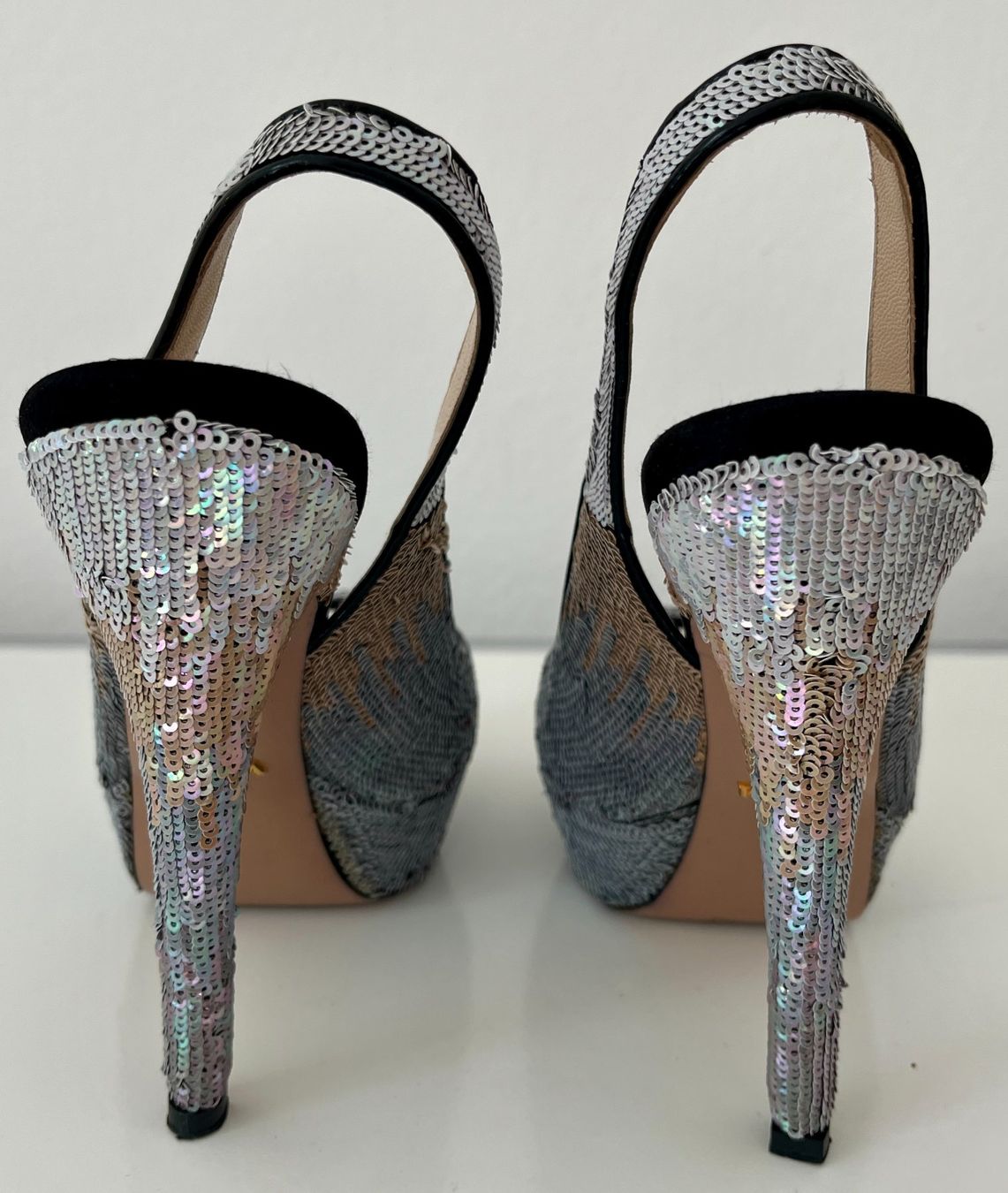 Prada Scarpe da donna: Prada Peep Toe Pumps mit Pailletten – Usato da Zürich venduto da nwr 2