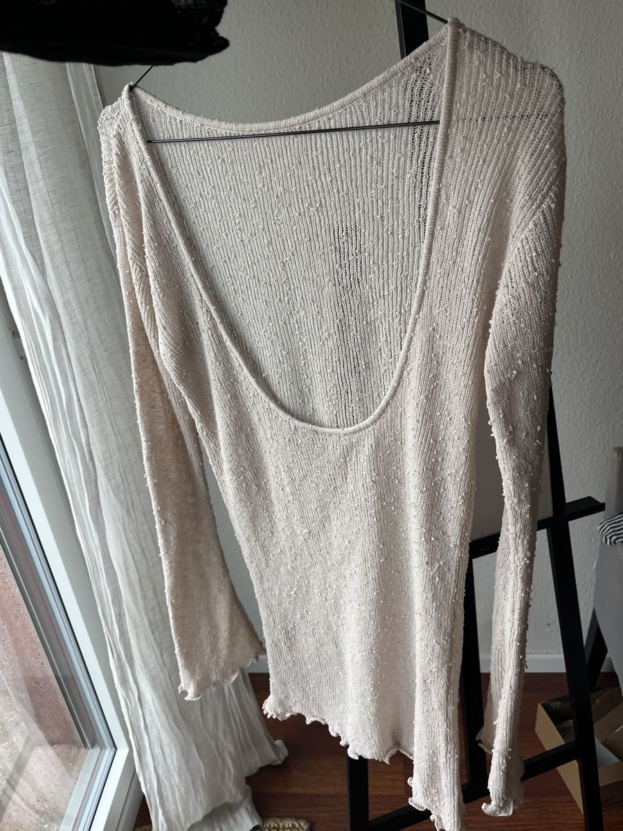 Vestiti: Backless beige mini dress, ruffled sleeve – Usato da Cham venduto da max_q5dz 4