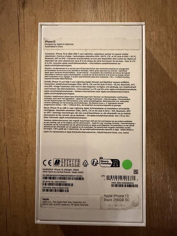 Apple Telefoni cellulari / Smartphones: IPHONE 13 BLACK 256GB – Usato da Fribourg venduto da mat_ftg2 2