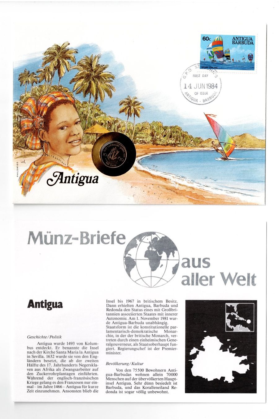 Alle Münzen: Anguilla_1985_Antigua und Barbuda_1984_2 Münzbriefe ab 1.00 – Gebraucht aus Hombrechtikon von Fraese01 2