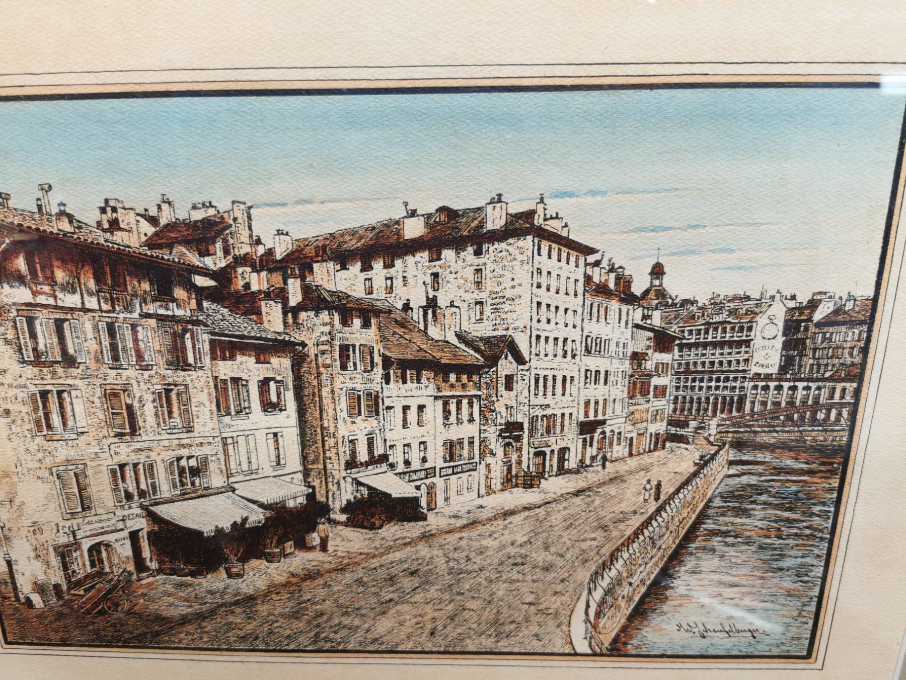 Grafica & Litografie: Scène de Genève signée – Usato da Genève venduto da Qanil77 2