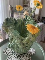 Skulpturale Vase Unikat Grün modern schwer