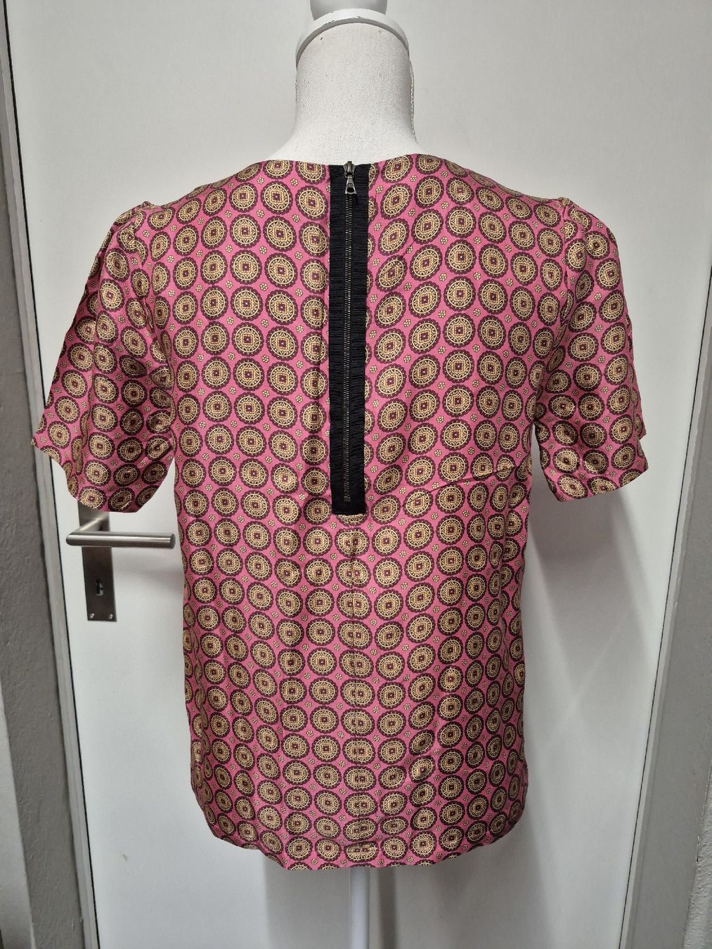 Camicette: Thomas Rath Seidenbluse Gr.36 Seide, rosa, Muster – Usato da Merligen venduto da muss_haben 1
