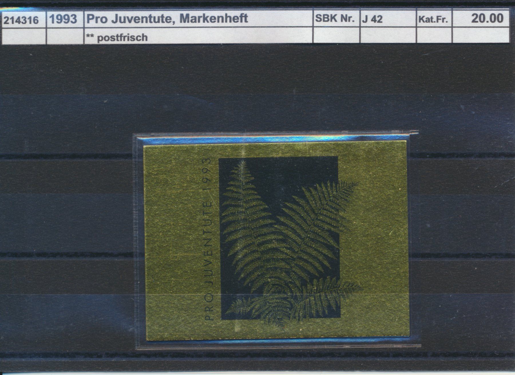 Tous les timbres: 1993 Pro Juventute, Markenheftchen, ** postfrisch – Neuf (Voir description) à Winterthur par Zupogeru