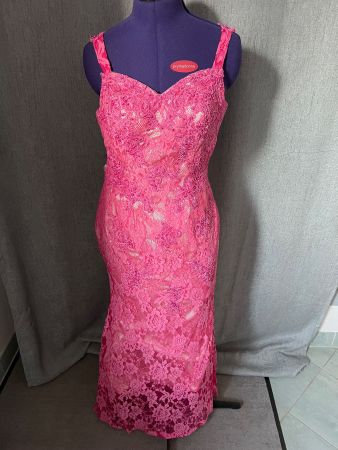 Elegantes Abendkleid, S, Spitze, Pink, Festkleid, Ba...