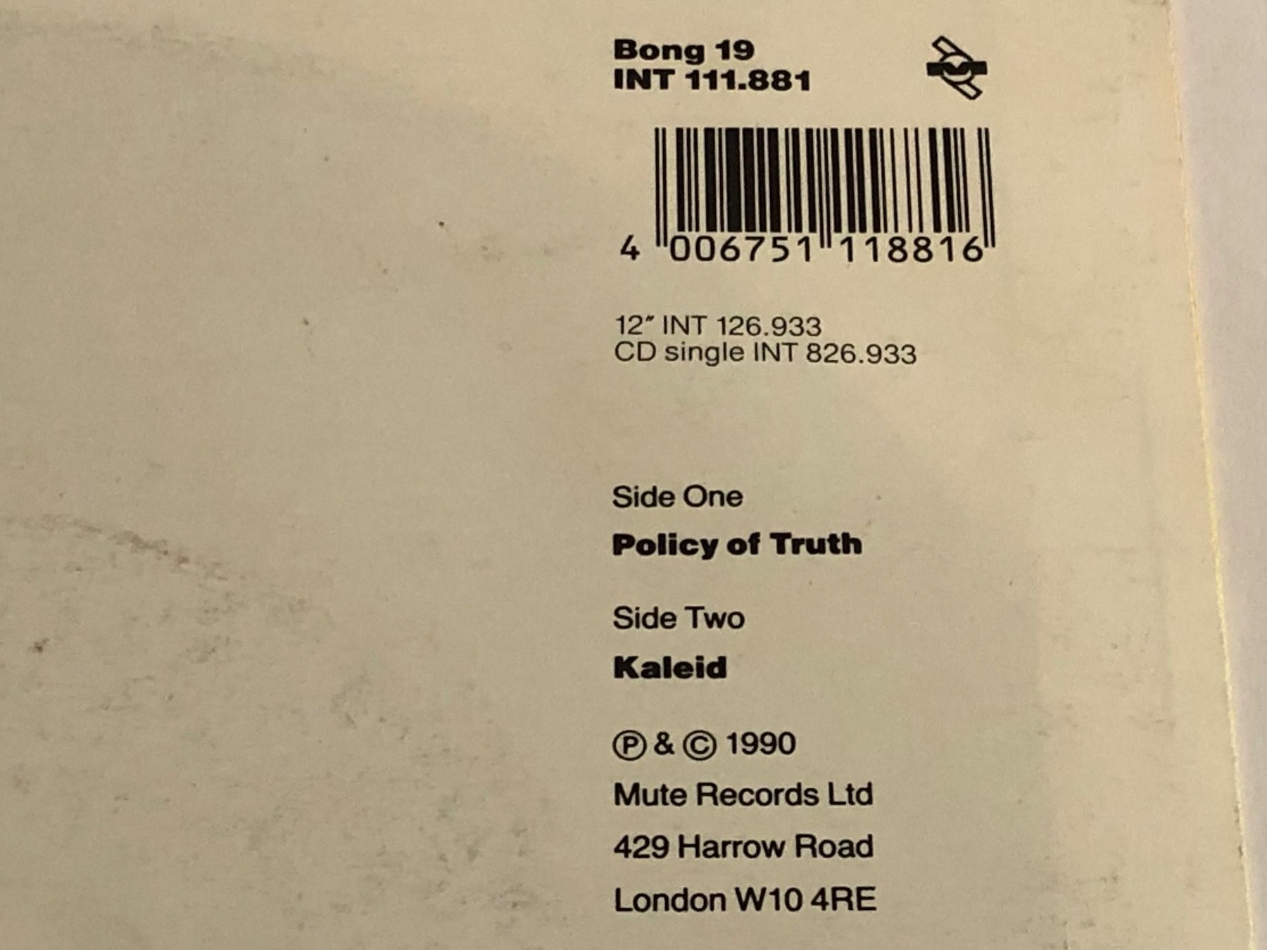 Dischi in vinile: Depeche Mode. 1990. Policy of Truth – Usato da Faulensee venduto da Mizuno06 5