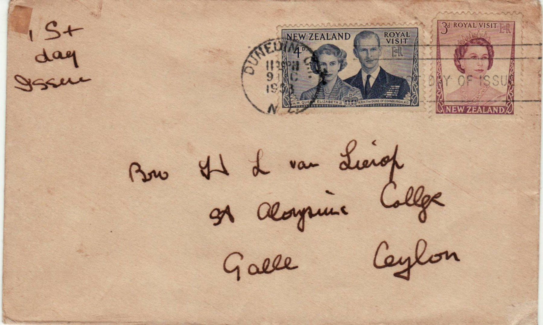 Tutti i francobolli: 076 NZ GB, ROYAL VISIT 1953 DEC FDC – Usato da Bern venduto da markenbak