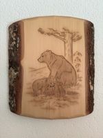 Handgeschnitztes Bären Holzbild von Huggler Brienz