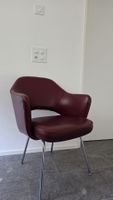 Retro Sessel / Stuhl, dunkelrot, Kunstleder