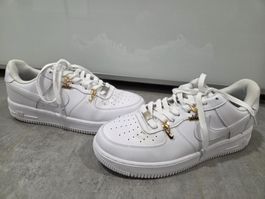 Nike Air Force white Shoes Gold 42 US 8.5