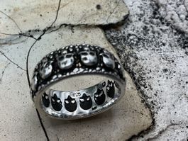Scullring Sterlingsilber, teilweise geschwärzt, Gr.56.5