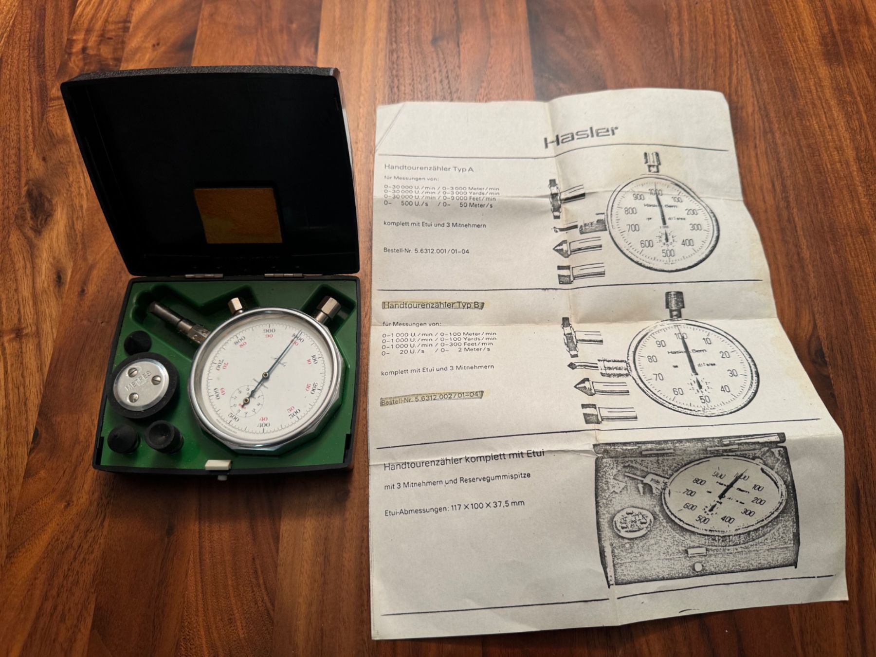 Misurare: Vintage Hasler-Berne Hand Tachometer – Usato da Kaiseraugst venduto da Drasa 1