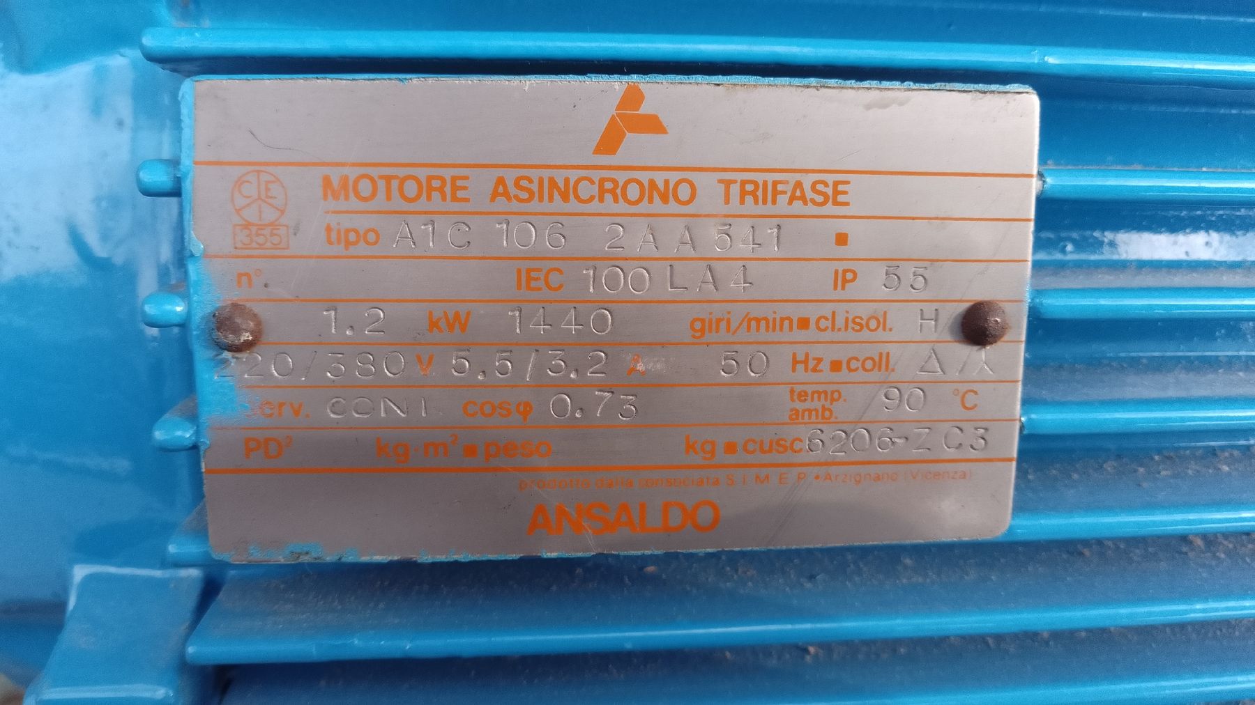 Motori: Drehstrommotor Ansaldo, 1.2kW – Usato da Gretschins venduto da Gisi7 1