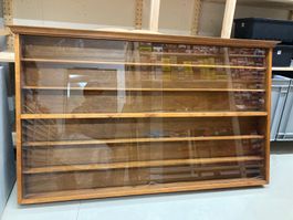 H0 / Spur 0 Holz Vitrine rötlich lasiert für Modell Sammler