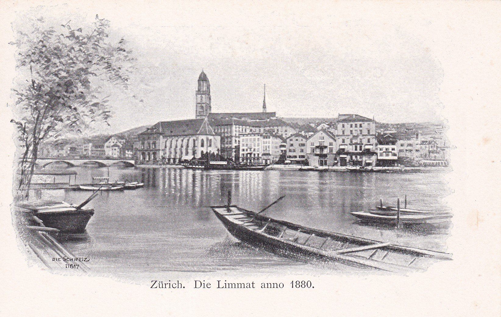 Cartoline postali: Zürich Die Limmat anno 1880 – Usato da Cormoret venduto da Pascalll2001