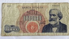 AUS ITALIEN 1000 LIRE , BANCA D´ITALIA LIRE MILLE 1962