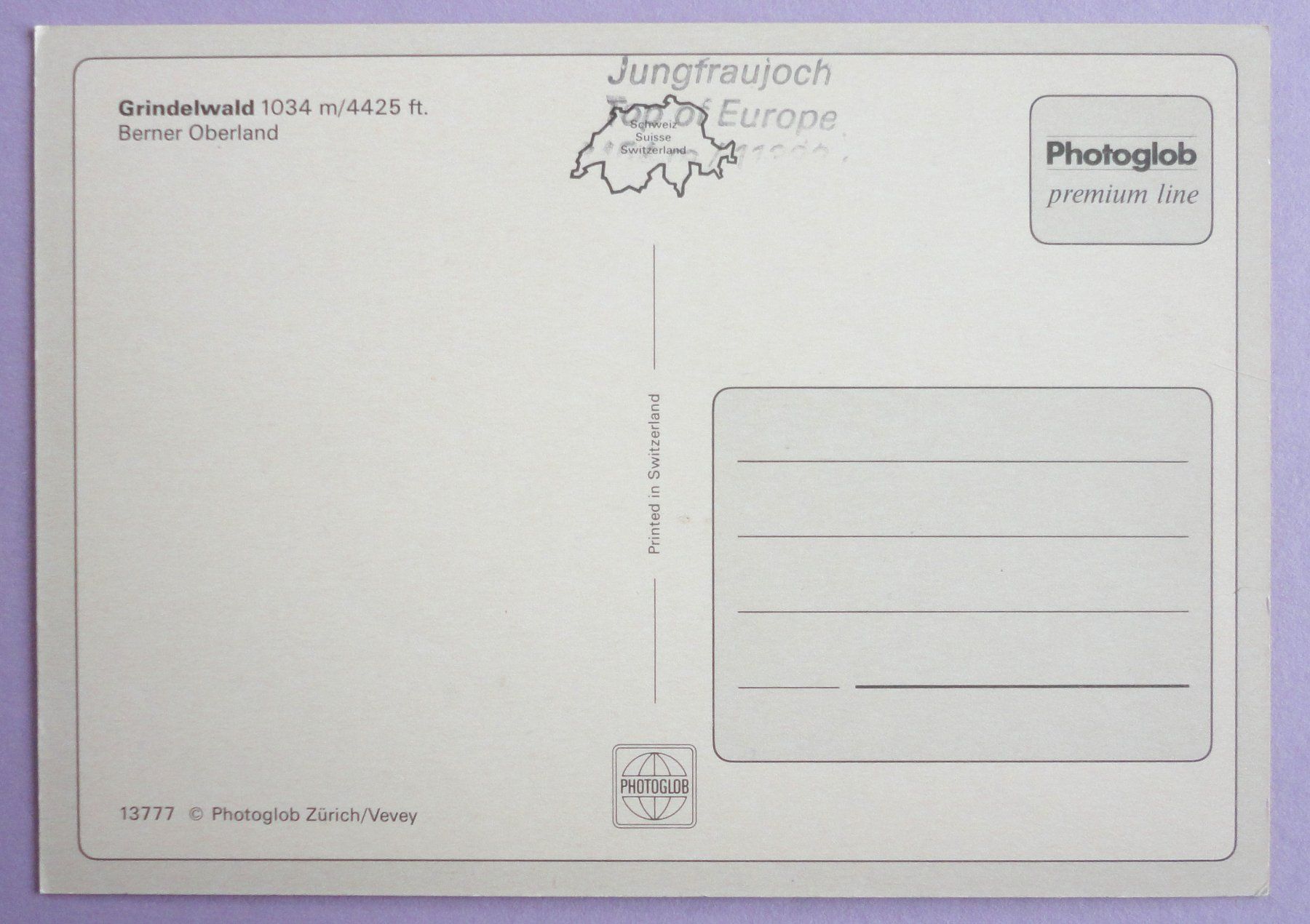 Cartoline postali: Grindelwald 1034 m, B.O. – Usato da Fétigny venduto da Billy2miny 1