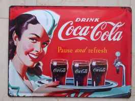 Coca Cola Blechschild Retro