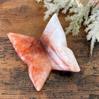 ✲ Hämatit Feuer Quarz Schmetterling ✲ 89g / 71mm Feuerquarz