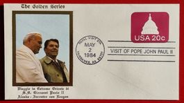 USA VATIKAN GANZSACHE PAPST R. REAGAN FAIRBANKS ALASKA 1984