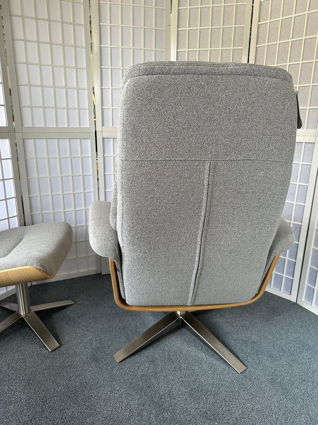 Sessel: Relax Sessel Amasra Stoff grau Eiche hell inkl. Hocker – Neu und originalverpackt aus Unterentfelden von moebelrufli 8