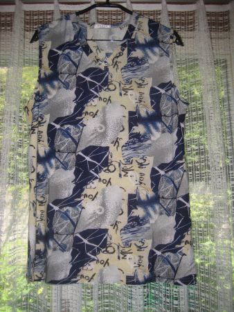 Top vanille / marine / grau Grösse L