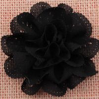Big FLEUR en tissu NOIR 7cm