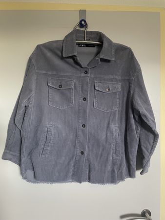 Veste Zara en velours côtelé gris/bleu taille S NEW
