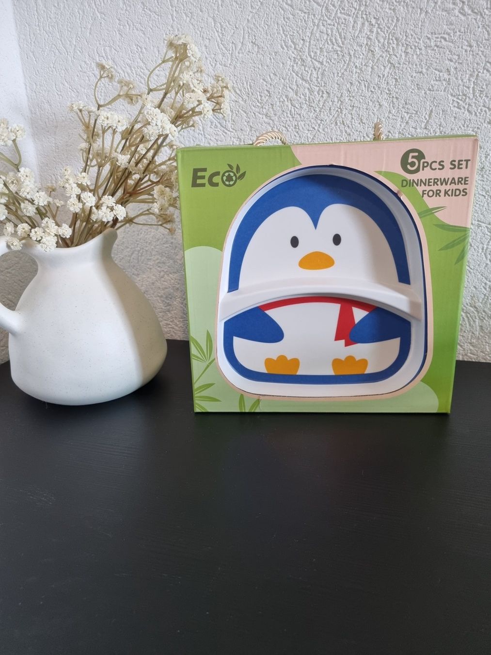 Geschirrsets: KINDER GESCHIRR-SET Eco Bamboo "PINGU" – Neu und originalverpackt aus Stäfa von BURG23 2