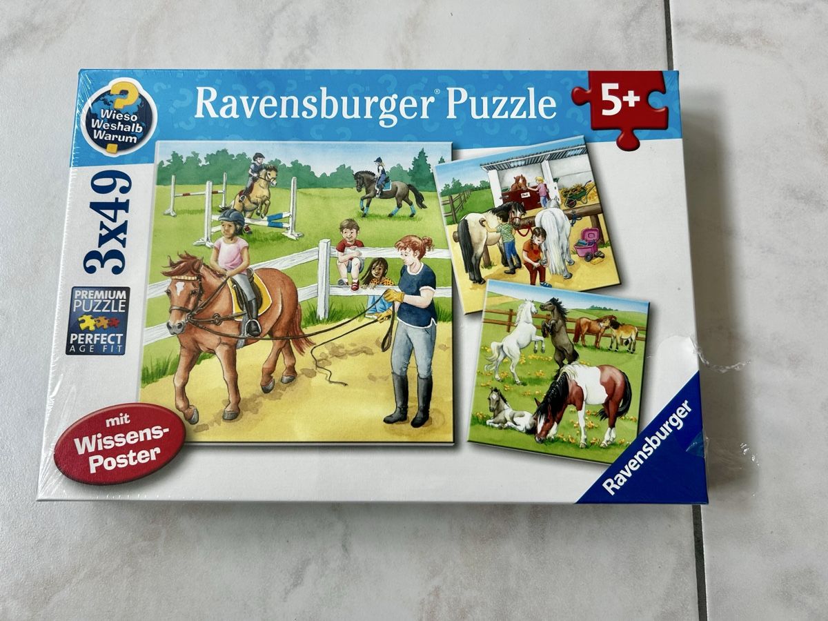 Ravensburger Puzzle: Ravensburger puzzle horses 3 x49 new – Nuovo e nell'imballaggio originale da Rüti ZH venduto da JB_8630