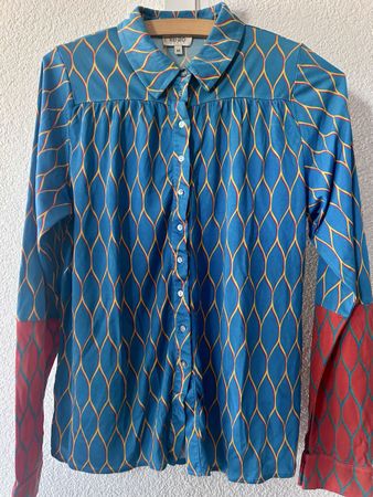 Kenzo Paris Bluse gemustert Seide Grösse M guter Zustand