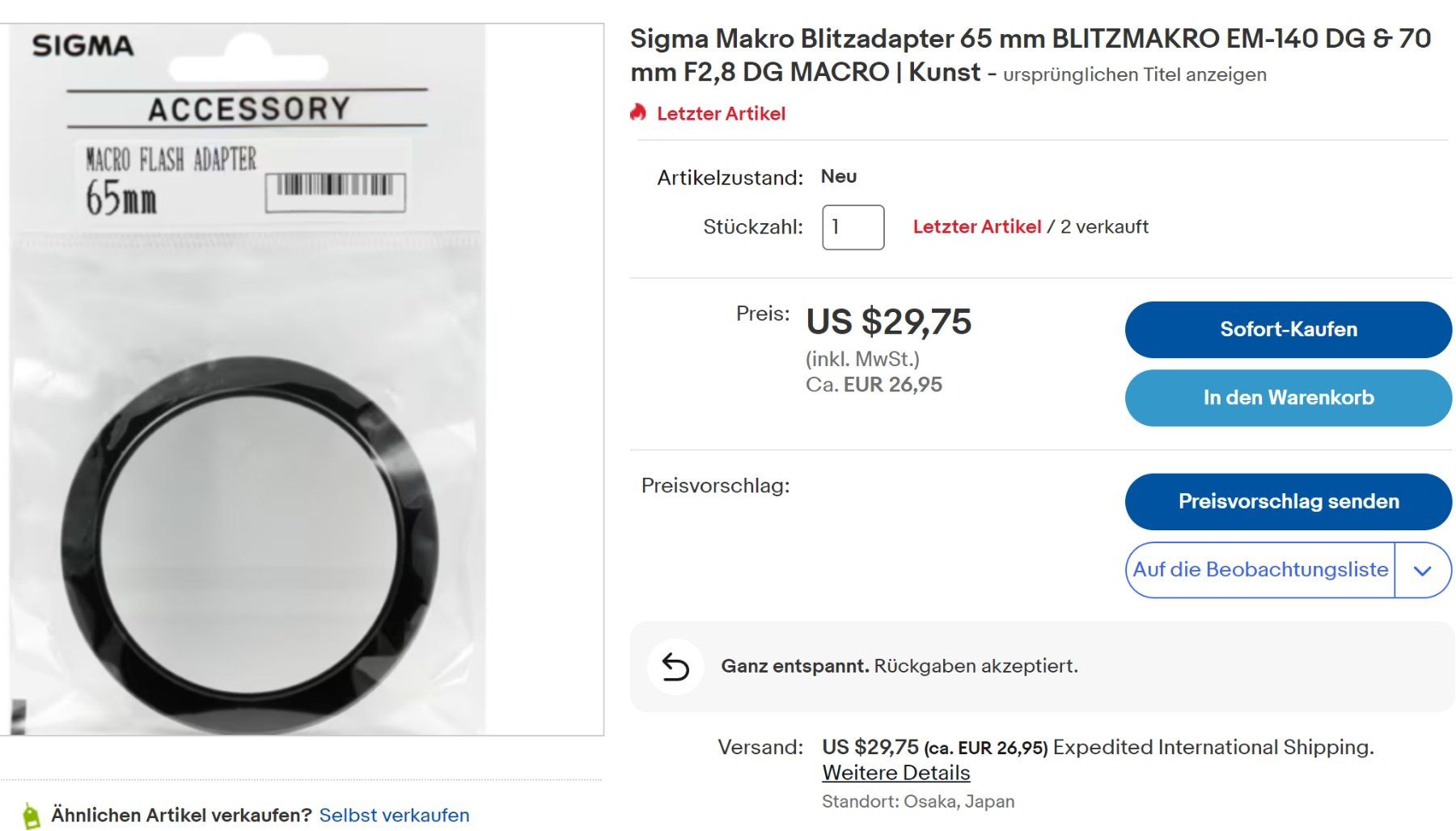 Sigma Blitze: Sigma SA Macro Blitz EM 140  Merrill Quattro – Gebraucht aus Dietikon von Baro4 6