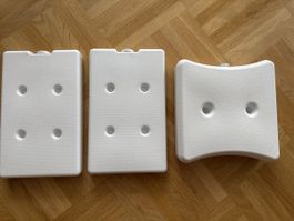 3er-Set Kühlakkus für Kühlboxen, weiss, gebraucht