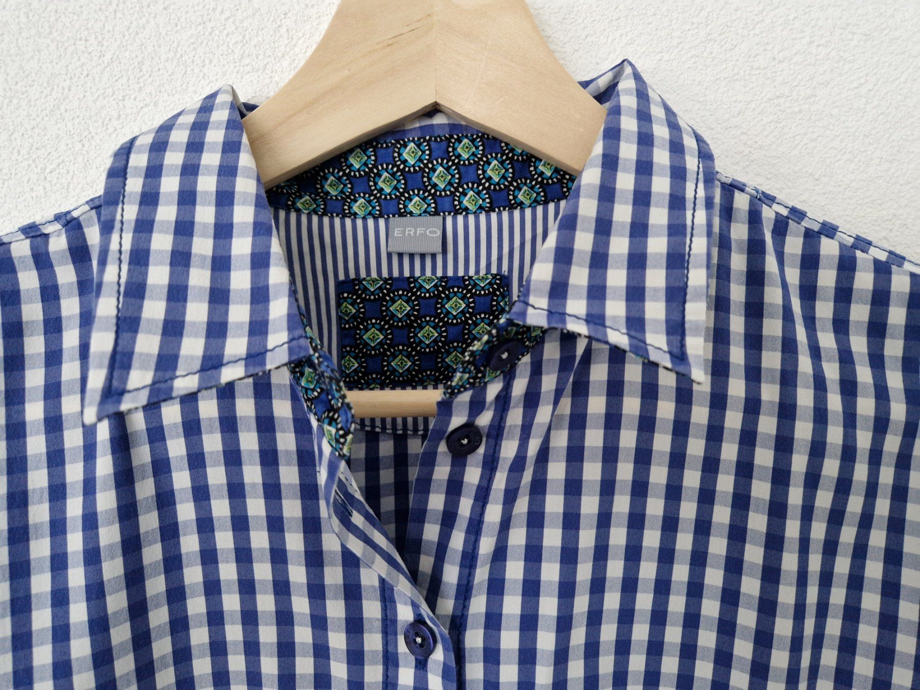 Camicette: Bluse ERFO blau/weiss kariert Gr. 42 – Usato da Salouf venduto da PizMez12K 4