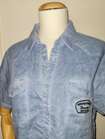 Driver Hemd, Vintage Look, hellblau, Grösse M - Top Sommer!