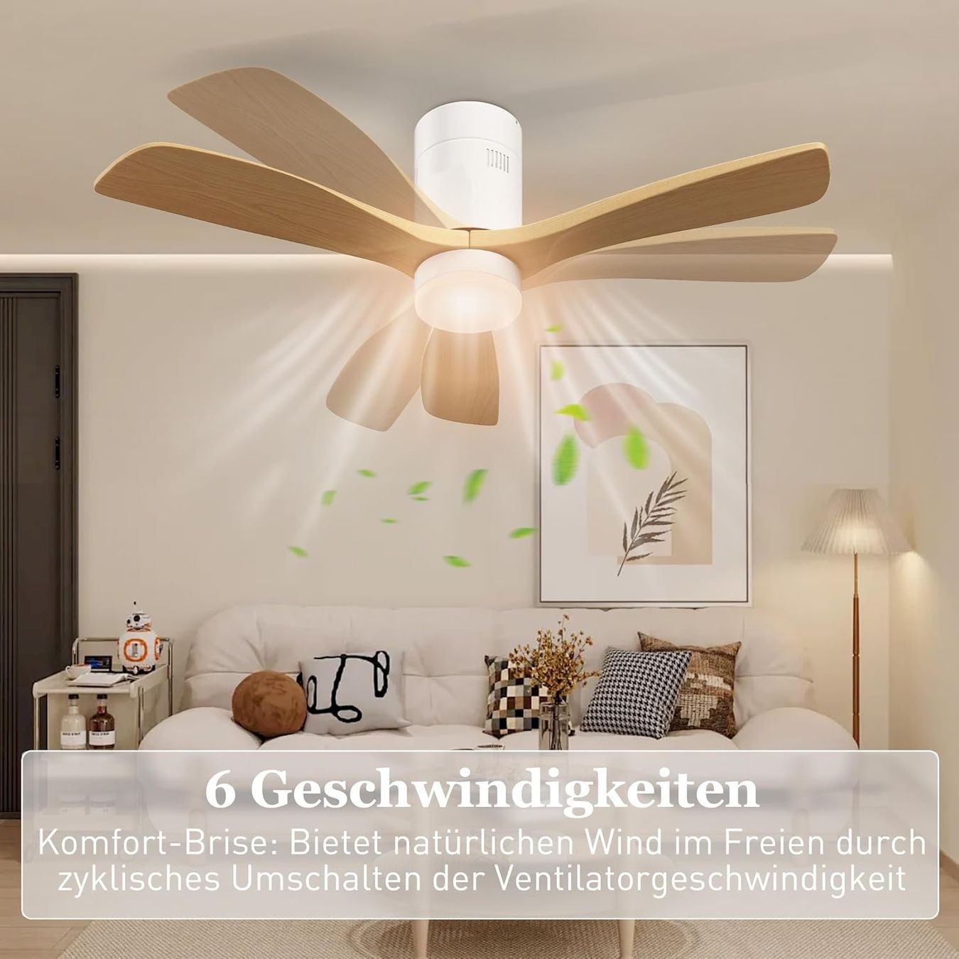 Purificatori d'aria: Deckenventilator 117cm Hellbraun – Nuovo e nell'imballaggio originale da Bottighofen venduto da zaap 4