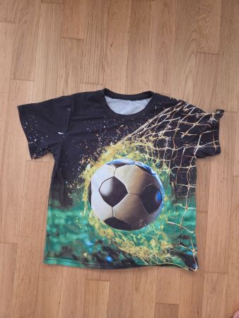 T-Shirt Kinder Schwarz Fussballmotiv Grösse ca. 140