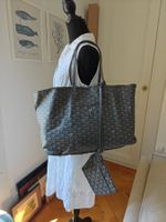 Goyard grey tote bag authentic carry all + small purse as-is