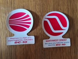 2 x Douglas DC-10 Sticker / Kleber Continental, Northwest Or