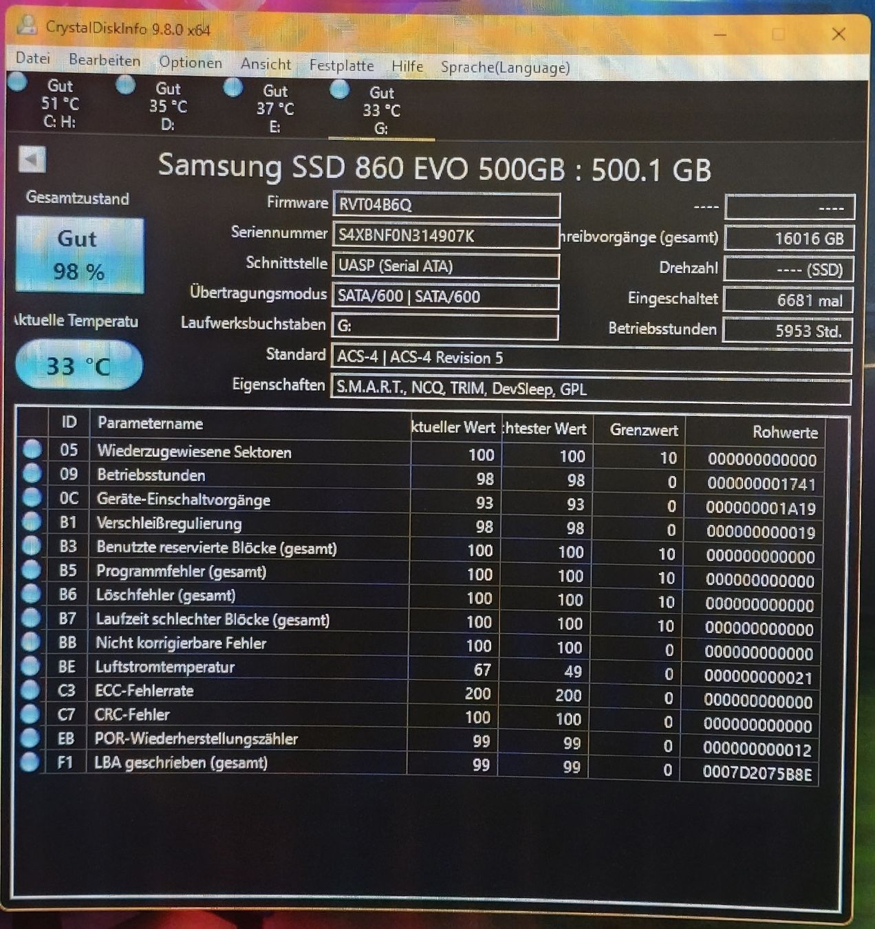 Samsung Dischi rigidi: Samsung 860 EVO | 500GB | 98% | Solid State Drive | Top! – Nuovo (secondo la descrizione) da Ennetmoos venduto da Faders 2