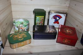 Metalldosen versch. Marken 6 Stück - Sarotti XOX Yves Rocher